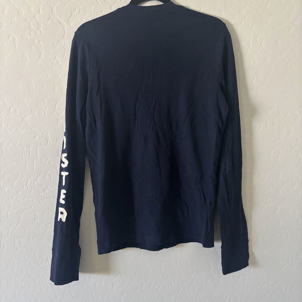 Hollister S Navy Long Sleeve Crew Neck Shirt Cotton Soft Red Bird Seagull EUC - Picture 6 of 8